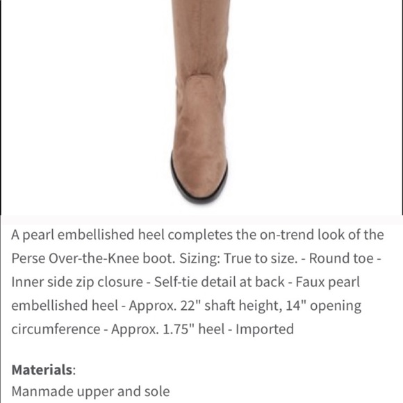 OTK taupe/ tan stretch boots with PEARLS in heels! - Picture 6 of 13
